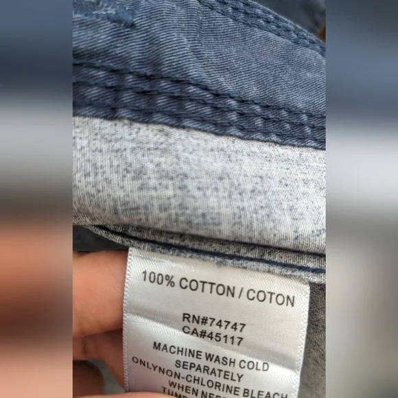 REDHEAD Stonewashed Classic Denim Shirt MEN M Button Down Indigo Dark Wash - Picture 14 of 15